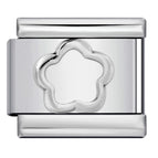 Five petal blossom-silver-y409 / 1cm