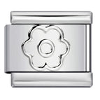 Silver six-petal flower-y499 / 1cm