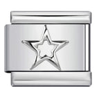Silver five-pointed star-y594 / 1cm