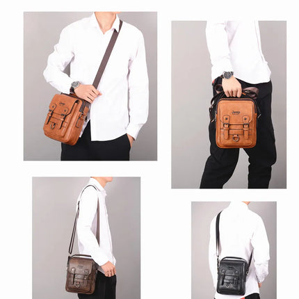 JEEP BULUO Multi-function Business Handbags Men New Man's Shoulder Bag Large Capacity Leather Messenger Bag Crossbody Big Brand
