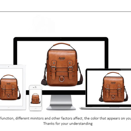 JEEP BULUO Multi-function Business Handbags Men New Man's Shoulder Bag Large Capacity Leather Messenger Bag Crossbody Big Brand