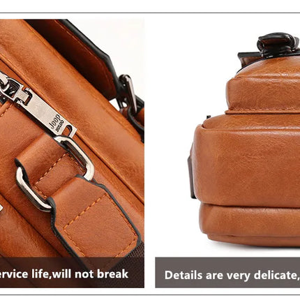 JEEP BULUO Multi-function Business Handbags Men New Man's Shoulder Bag Large Capacity Leather Messenger Bag Crossbody Big Brand