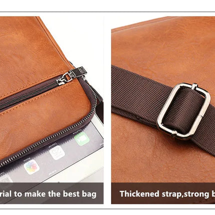 JEEP BULUO Multi-function Business Handbags Men New Man's Shoulder Bag Large Capacity Leather Messenger Bag Crossbody Big Brand